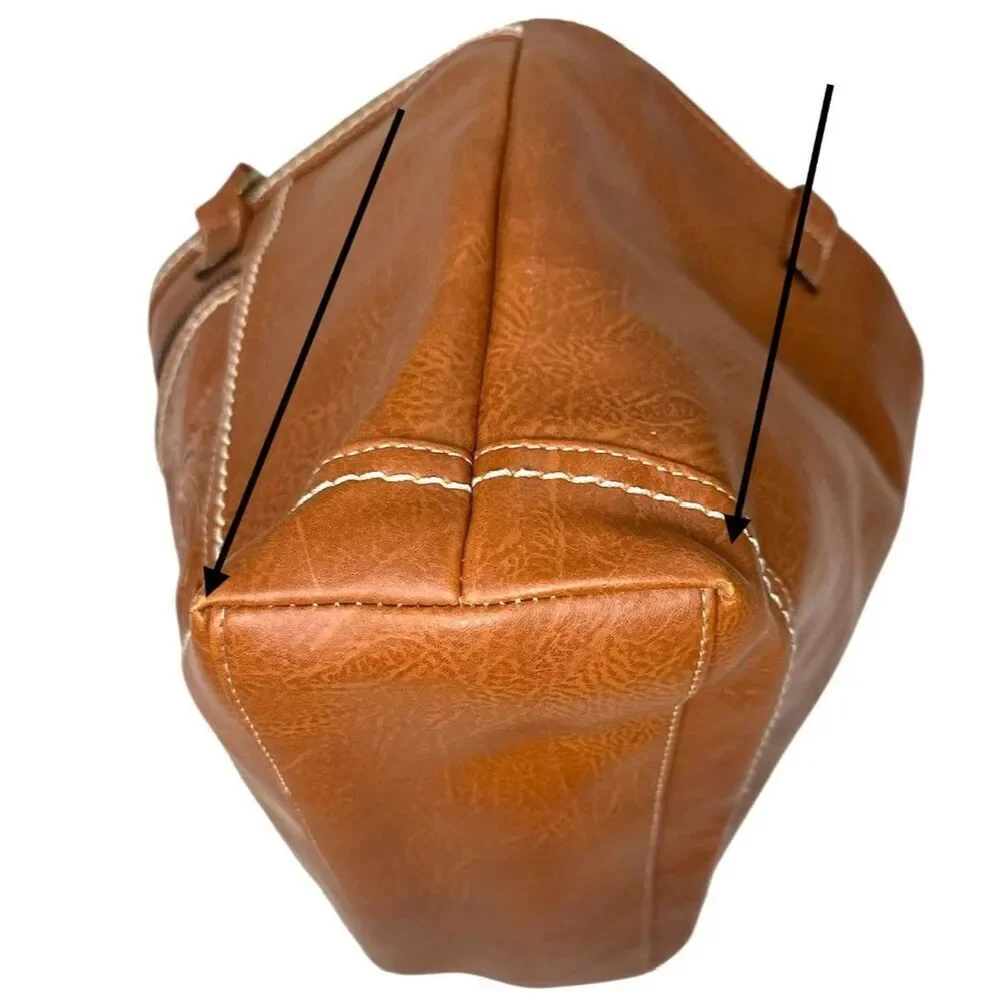B.O.C (Born Concept) Brown Faux Leather Tote With Embossed Floral Pattern Purse